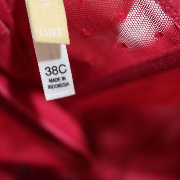 Gillian & O'Malley Red Lace Corset & Thong Set 38 C / Medium Lingerie Set - Picture 12 of 14